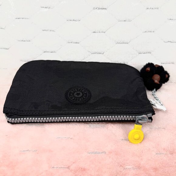 Kipling Creativity Small Pouch 7" x 4" Black Noir with Gorilla Keychain NEW - Picture 5 of 8